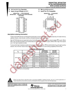 SN74ACT244NE4 datasheet  